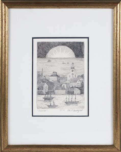 John F Lochtefeld B1933 Black And White Limited Edition Etching Of