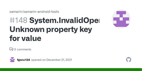 System Invalidoperationexception Unknown Property Key For Value