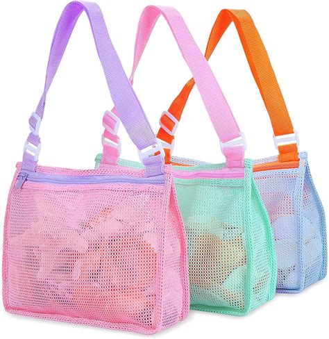 Yudanny Mesh Beach Toy Bag 3pcs Crossbody Bags Mesh Shoulder Bag Sea