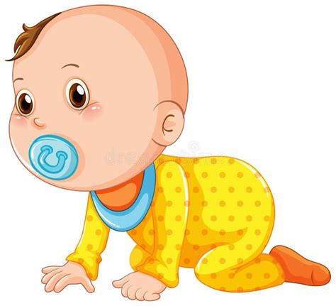 Cute Baby Crawling Cartoon Character Stock Vector Illustration Of
