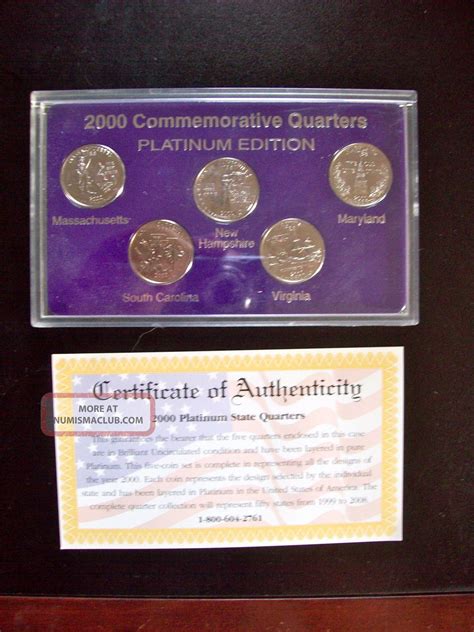 2000 Commemorative State Quarters Platinum Edition Brilliant Uncirculated