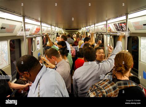 Boston Massachusetts Mbta T Red Line Subway Riders Passengers Stock