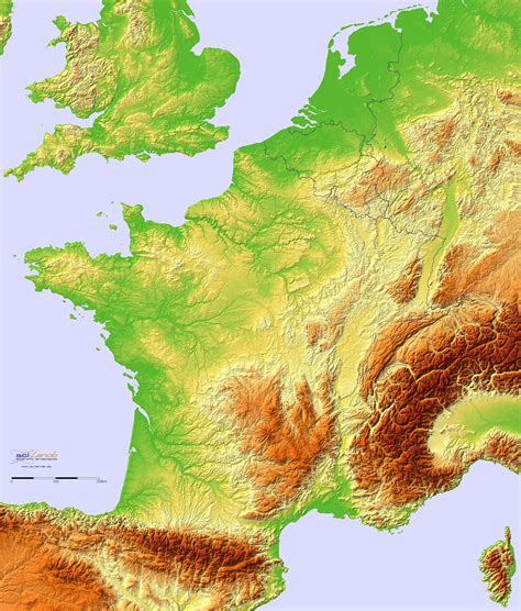 Geografische Kaart Van Frankrijk Topografie En Fysieke Kenmerken Van