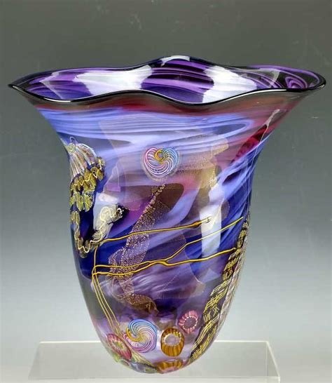 Sold At Auction 2002 Signed Hand Blown Large Glass Art Vase