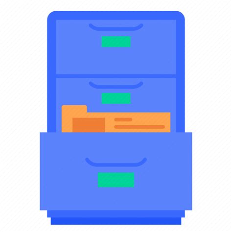 Filing Cabinet Document Archive Office Material Storage Icon