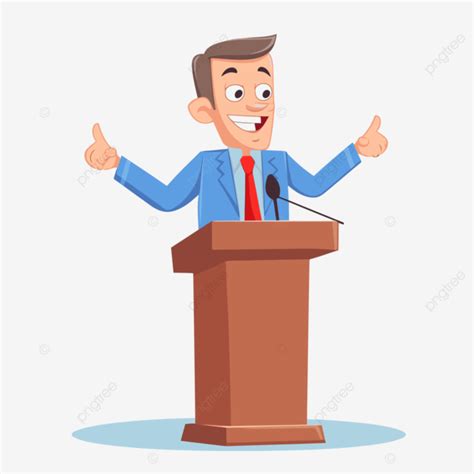 Candidate Clipart Businessman Speaks At A Podium Giving Thumbs Up With