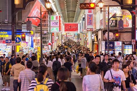Osaka Japan October 1 2017 Lively Pedestrian Dotonbori Street In