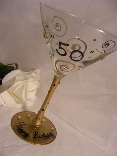 Birthday Martini Glass With Bling Perfect For Birthdays Or Etsy