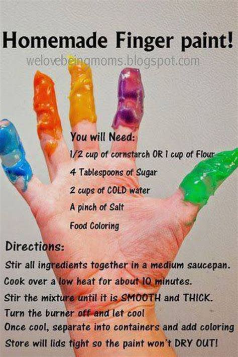 Finger Paint Recipe Homemade Finger Paint Baby Crafts Homemade Paint