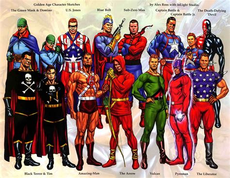 a era de ouro da dc por alex ross character sketches comic book superheroes golden age comics