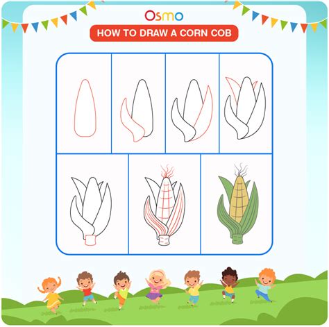 How To Draw A Corn Cob Step By Step Drawing Tutorial