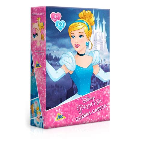 Quebra Cabeça Princesas 60 Peças Cinderela Toyster Loja Toymania