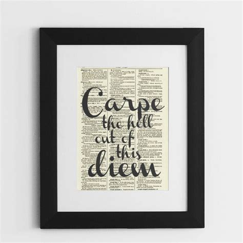 Carpe Diem Seize The Day Quote Inspirational And Motivational Etsy