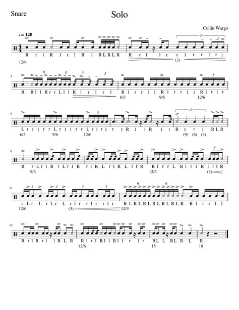 Snare Solo Sheet Music For Snare Drum Solo
