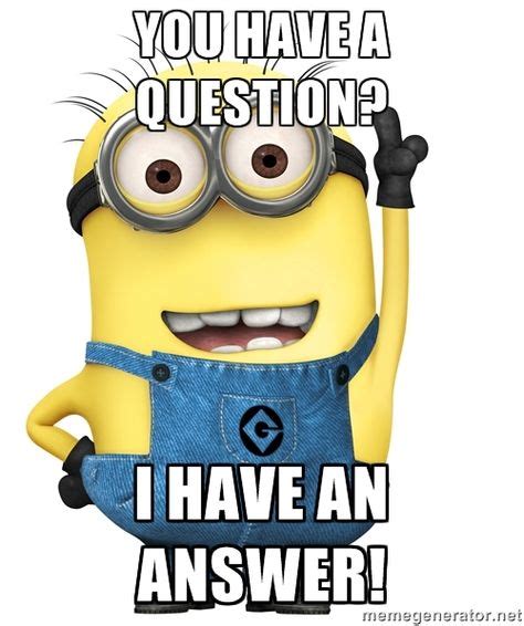 Despicable Me Minion You Have A Question I Have An Answer Literary
