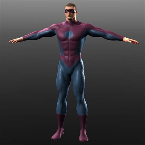 3d Model Of Man Superhero Costume