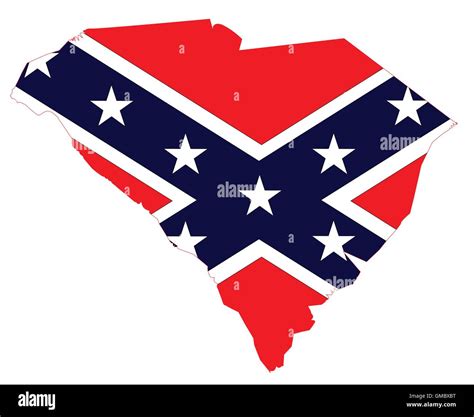 South Carolina Map And Confederate Flag Stock Vector Image And Art Alamy