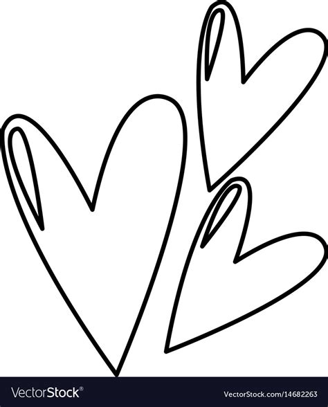 Cute Heart Love Comic Symbol Line Royalty Free Vector Image