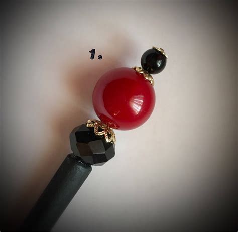 Red Maroon Black Gold Hair Stick Fancy By Thelittlemelonco On Etsy