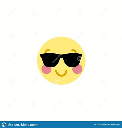 Happy Face With Glasses Icon Illustration Emoji Stock Illustration