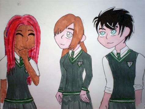 Slytherin Trio By Coqui Chan By Hogwarts Castle On Deviantart