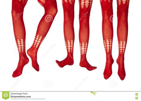 Studio Photo Of The Female Legs In Colorful Tights Stock Photo Image