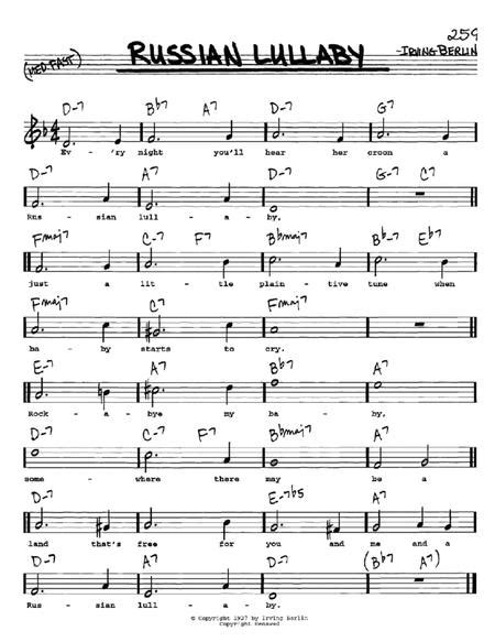 Russian Lullaby By Irving Berlin Digital Sheet Music For Leadsheet