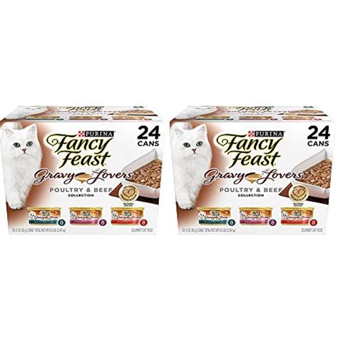 Their wet cat food costs about $1.33 per day if you choose the classics line. Purina Fancy Feast Poultry and Beef wwwsn Feast Collection ...