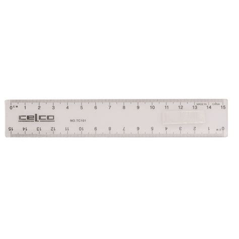 Convert 15 centimeter to inches (cm to in) with our conversion calculator and conversion tables. ZPE0198887 - Celco Plastic Ruler 15cm Clear - Kookaburra ...