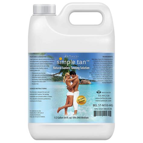 Buy Belloccio Simple Tan Half Gallon Bottle Of Professional Salon Sunless Tanning Solution With