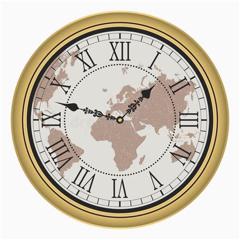 Roman Numeral Clock At Half Past Ten Stock Vector Illustration Of