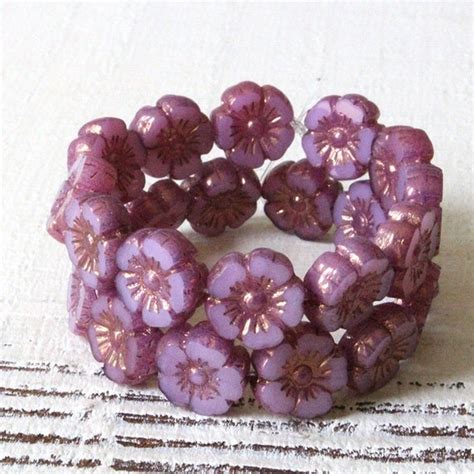 10mm Glass Flower Beads Jewelry Making Supply Hawaiian