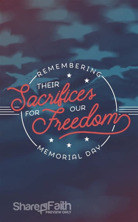 Remembering Their Sacrifices Memorial Day Church Bulletin Secular