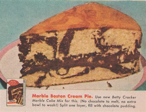 Marble Boston Cream Pie With Betty Crocker Cake Mix 1950s Vintage