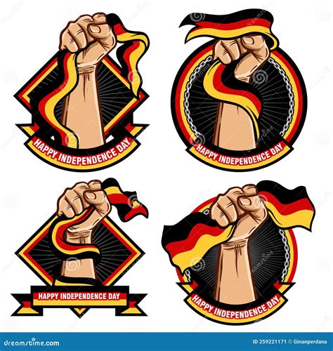 Fist Hands With Germany Flag Illustration Stock Illustration