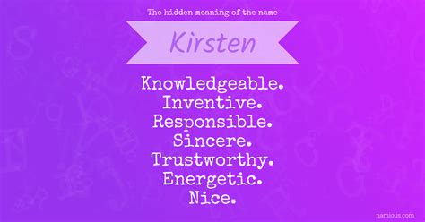 The Hidden Meaning Of The Name Kirsten Namious