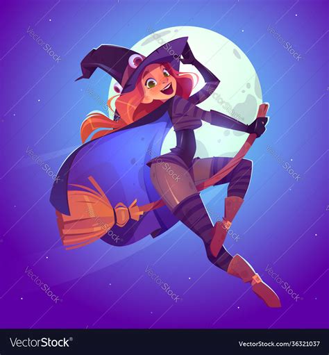 Pretty Witch On Broom