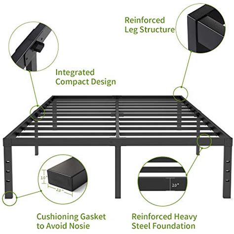 Lotcain 18 Inch Metal Platform Bed Frame3500lbs Heavy Duty Steel Slat