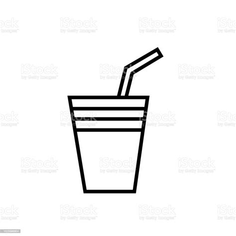 Frisdrank Drinken Pictogram Vector Teken En Symbool Geïsoleerd Op Een