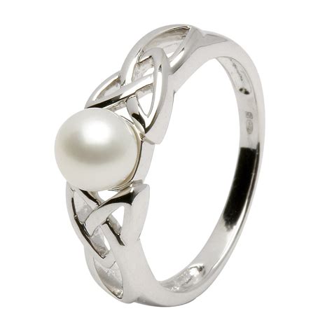 Celtic Trinity Knot Pearl Ring Celtic Rings Rings From Ireland