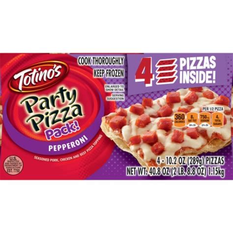 Totinos Pepperoni Flavored Party Pizza Pack Thin Crust Frozen Pizza