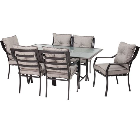 7 Piece Outdoor Patio Furniture Metal Dining Set With Cushions