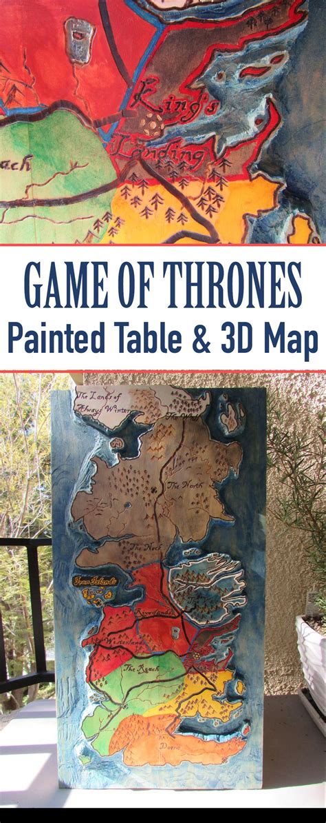 Game Of Thrones Painted Table 3d Map Painted Table Game Of Thrones