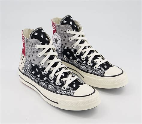 Converse All Star Hi 70s Trainers Black Natural Ivory Grey Paisley Unisex Sports