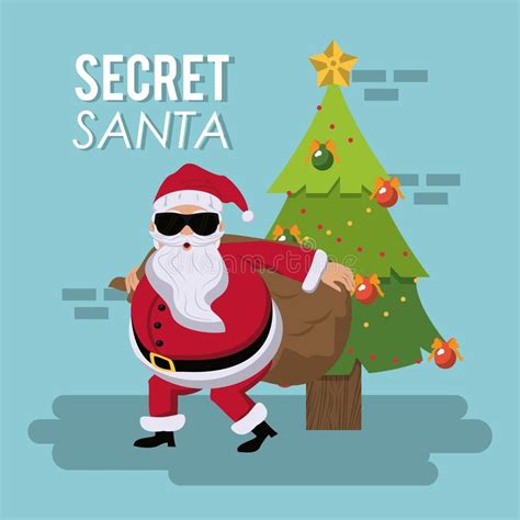 Secret Santa Cartoon Stock Vector Illustration Of Greeting 110160684