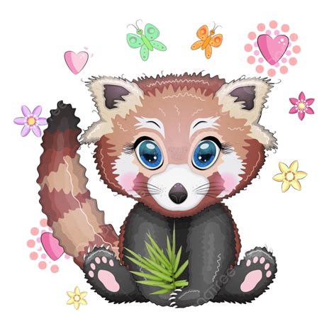 Cute Red Panda Vector Hd Png Images Red Panda Cartoon Cute Animal