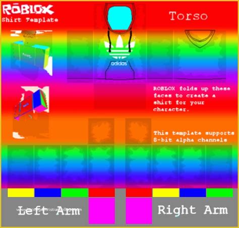 Roblox Cartoony Rainbow Shirt Template Create Meme Roblox Roblox