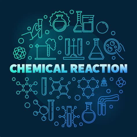 Premium Vector Chemical Reaction Vector Blue Round Outline