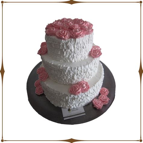 3 Tier Ruffle And Rose Cake Chanis Delectables