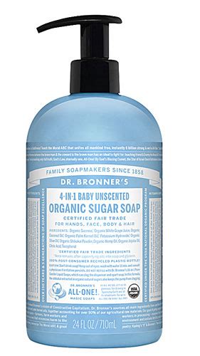 Dr Bronners Organic 4 In 1 Pump Soap Sugar Baby Unscented 24 Fl Oz